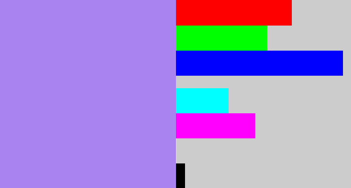 Hex color #a984f1 - light urple