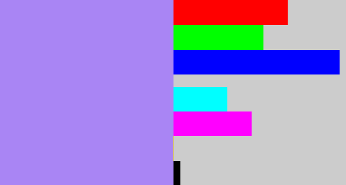 Hex color #a985f4 - light urple