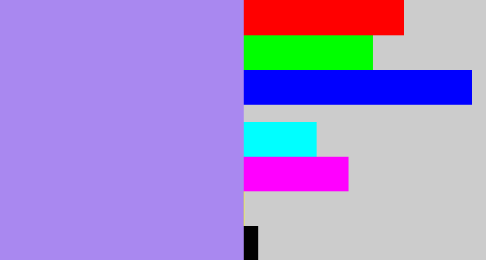 Hex color #a988f0 - light urple