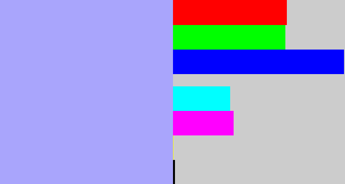 Hex color #a9a5fc - pastel blue