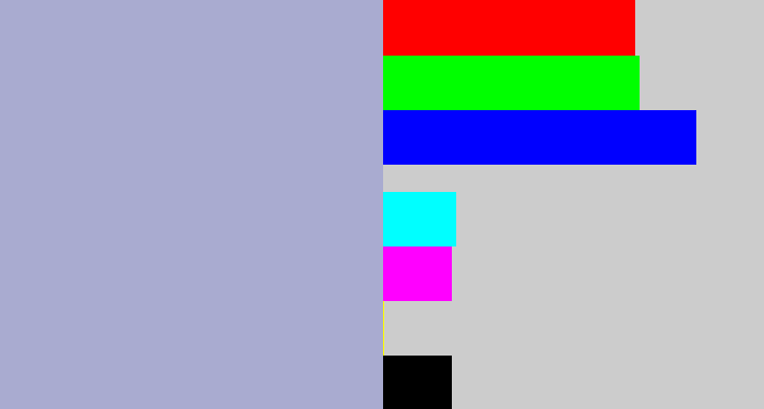 Hex color #a9abd0 - light grey blue
