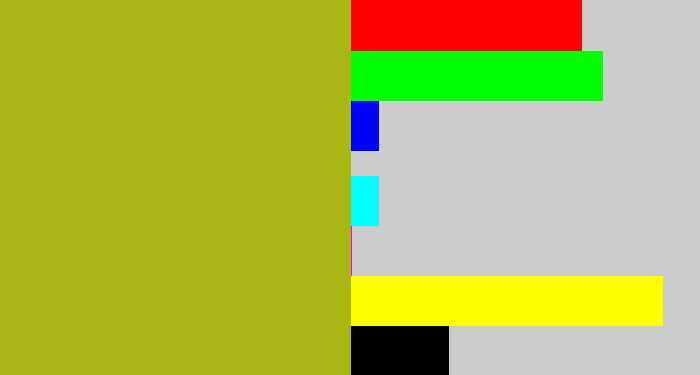 Hex color #a9b714 - snot