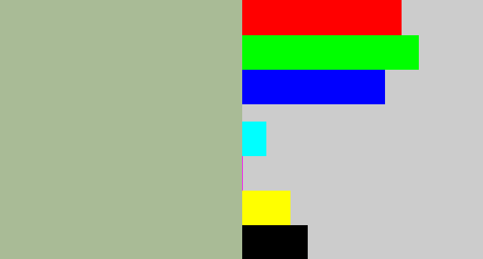 Hex color #a9bb96 - bland