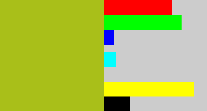 Hex color #a9bf19 - pea