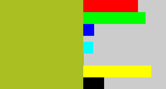 Hex color #a9bf22 - pea