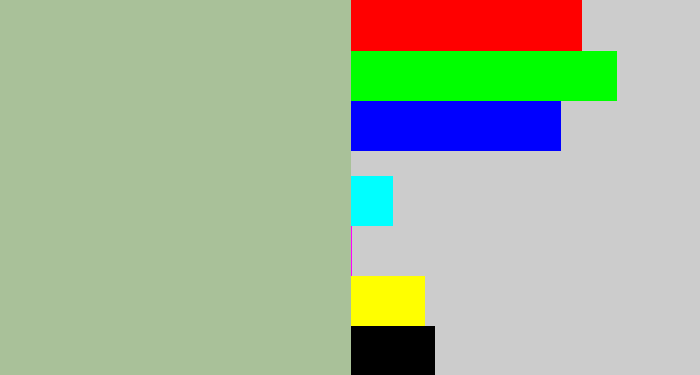 Hex color #a9c199 - bland