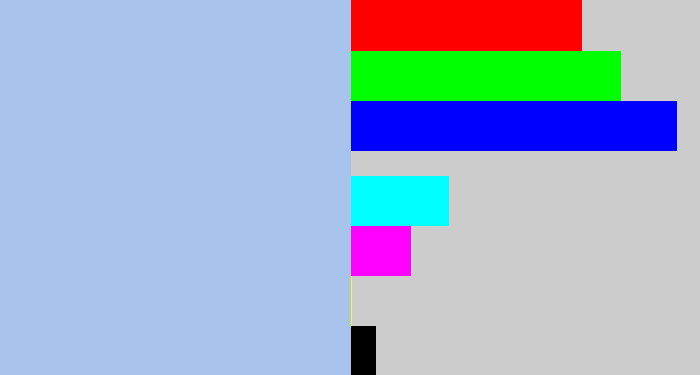 Hex color #a9c4ec - light blue grey
