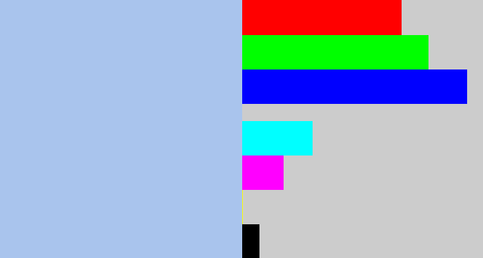 Hex color #a9c4ed - light blue grey