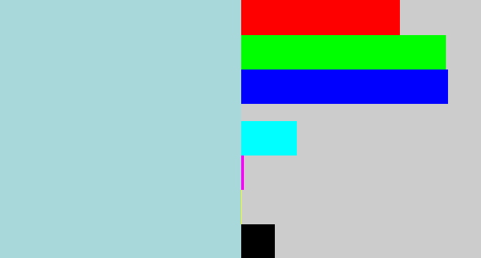 Hex color #a9d8db - light blue grey