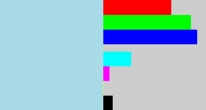 Hex color #a9dae7 - light blue grey