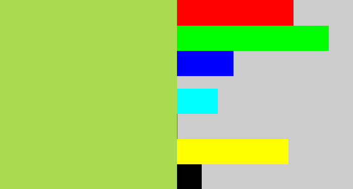 Hex color #a9db51 - kiwi