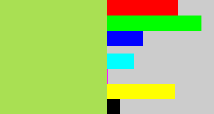 Hex color #a9e053 - kiwi