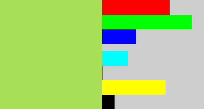 Hex color #a9e055 - kiwi