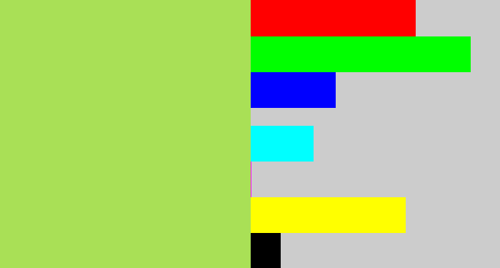 Hex color #a9e056 - kiwi