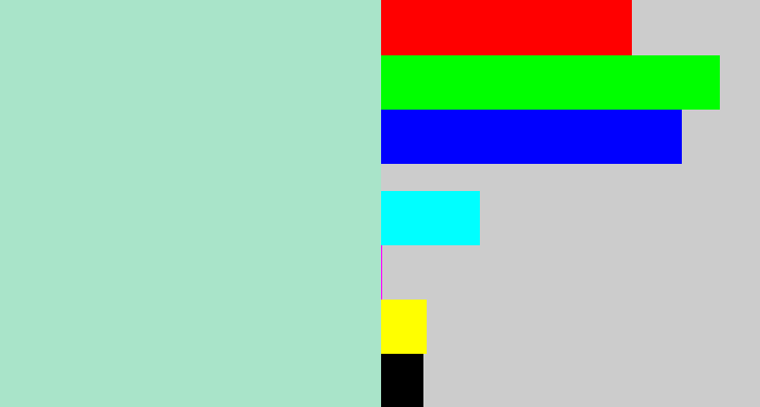 Hex color #a9e4c9 - pale turquoise