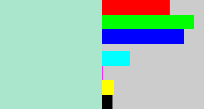 Hex color #a9e6cc - pale turquoise