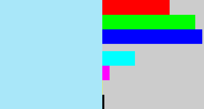 Hex color #a9e7f9 - robin's egg blue
