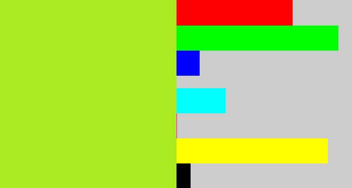 Hex color #a9ea21 - yellowish green