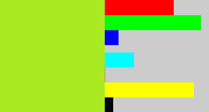 Hex color #a9ea22 - yellowish green