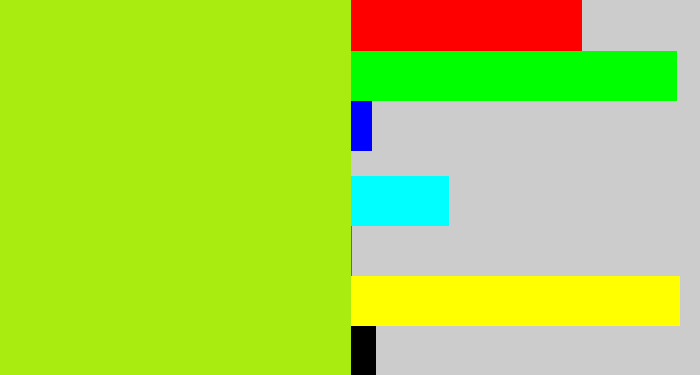 Hex color #a9ec0f - yellowish green