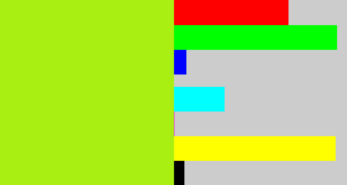 Hex color #a9ef11 - lemon green