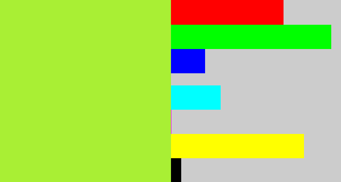 Hex color #a9ef34 - lime