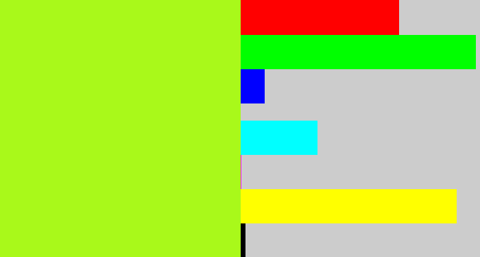 Hex color #a9f91a - yellowgreen