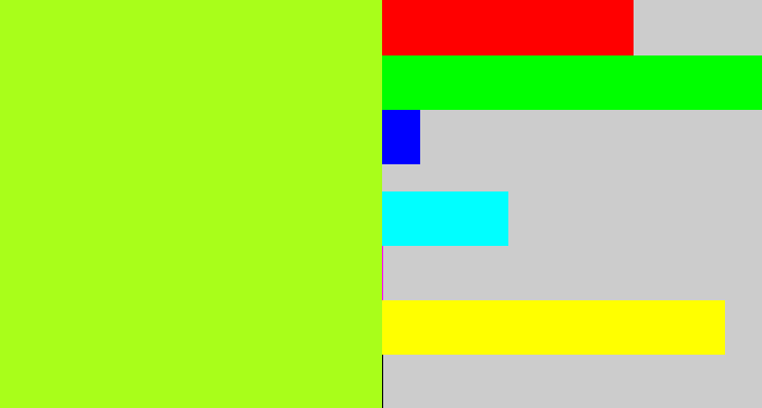 Hex color #a9fe1a - yellowgreen