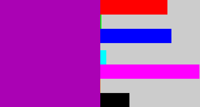 Hex color #aa02b4 - barney