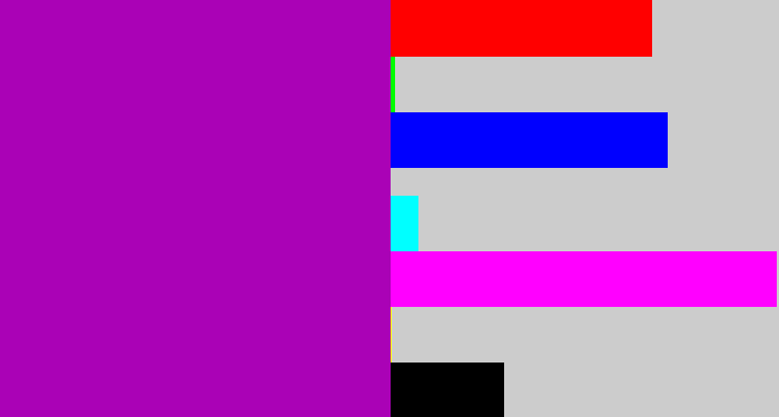 Hex color #aa02b6 - barney