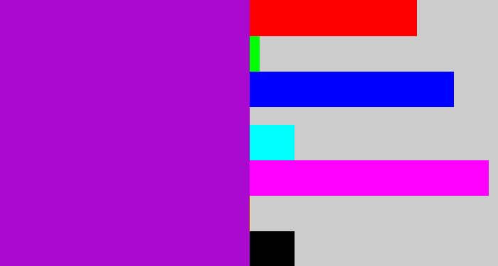 Hex color #aa09d0 - vibrant purple