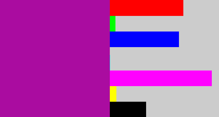 Hex color #aa0ca0 - barney purple