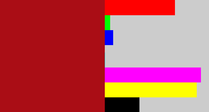 Hex color #aa0d15 - darkish red