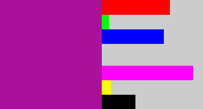 Hex color #aa119b - barney purple
