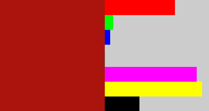 Hex color #aa140c - darkish red