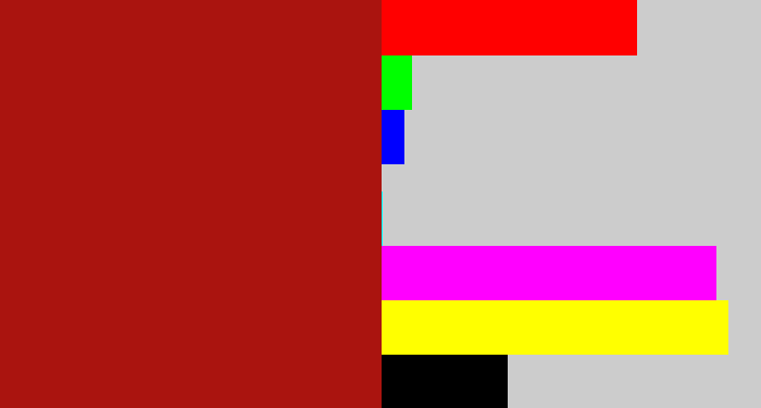 Hex color #aa140f - darkish red
