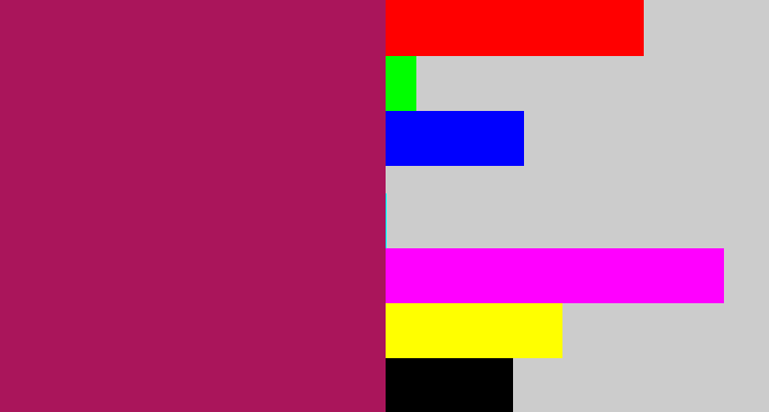 Hex color #aa155b - dark fuchsia