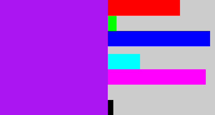 Hex color #aa15f2 - bright violet