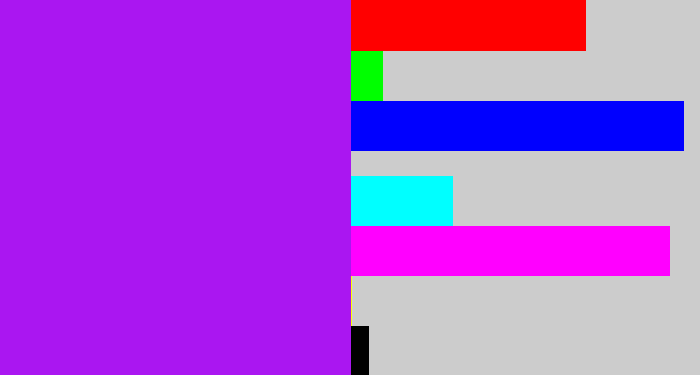 Hex color #aa16f1 - bright violet