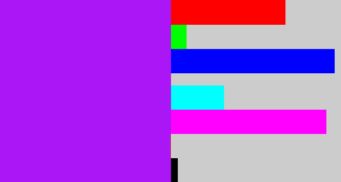 Hex color #aa16f5 - bright violet