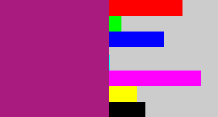 Hex color #aa1b7f - warm purple