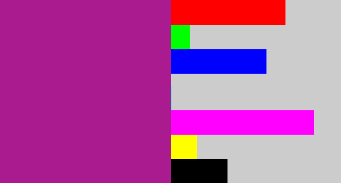 Hex color #aa1b90 - barney purple