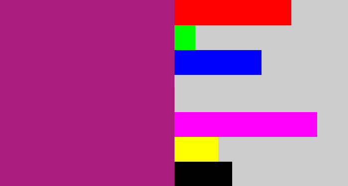 Hex color #aa1e7f - warm purple