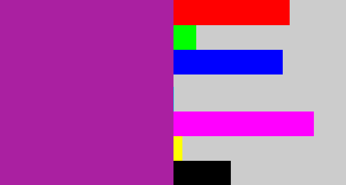 Hex color #aa20a1 - barney