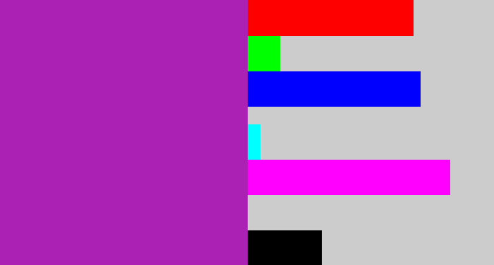 Hex color #aa21b3 - barney