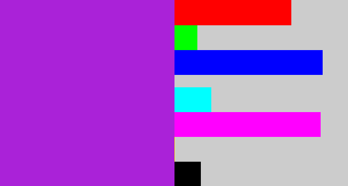 Hex color #aa22d8 - violet