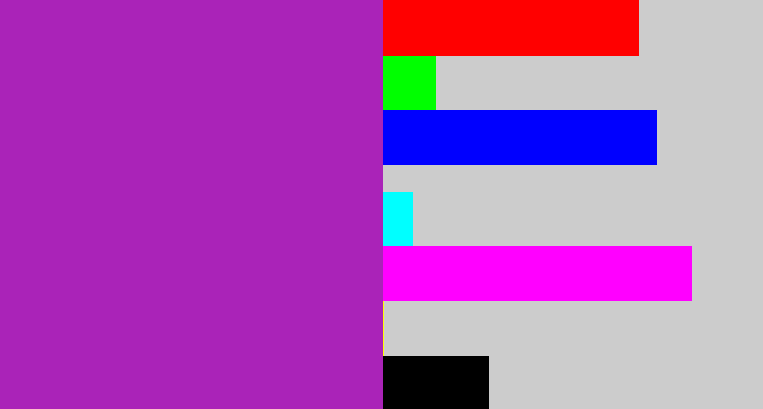 Hex color #aa23b8 - barney