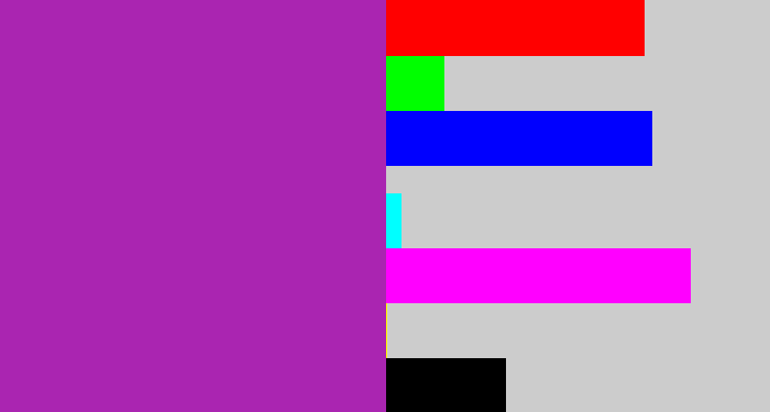 Hex color #aa25b1 - barney