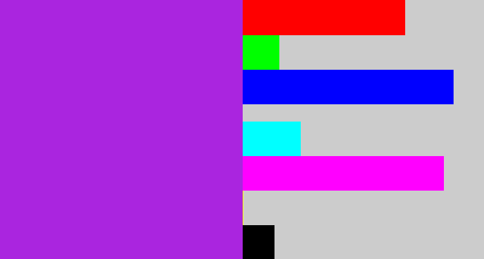 Hex color #aa25df - violet