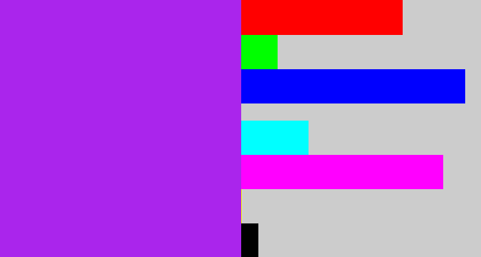 Hex color #aa25ec - electric purple